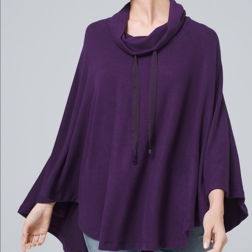 White House Black Market Purple Pancho with Small Pouch